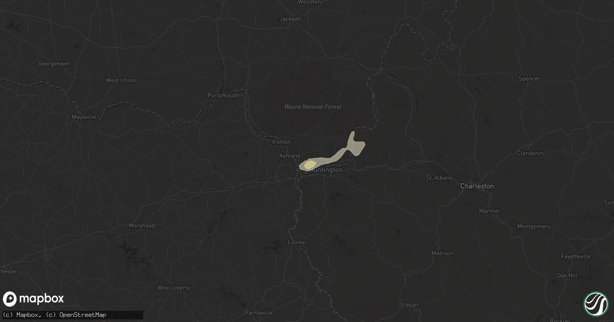 Hail map in South Point, OH on July 15, 2023