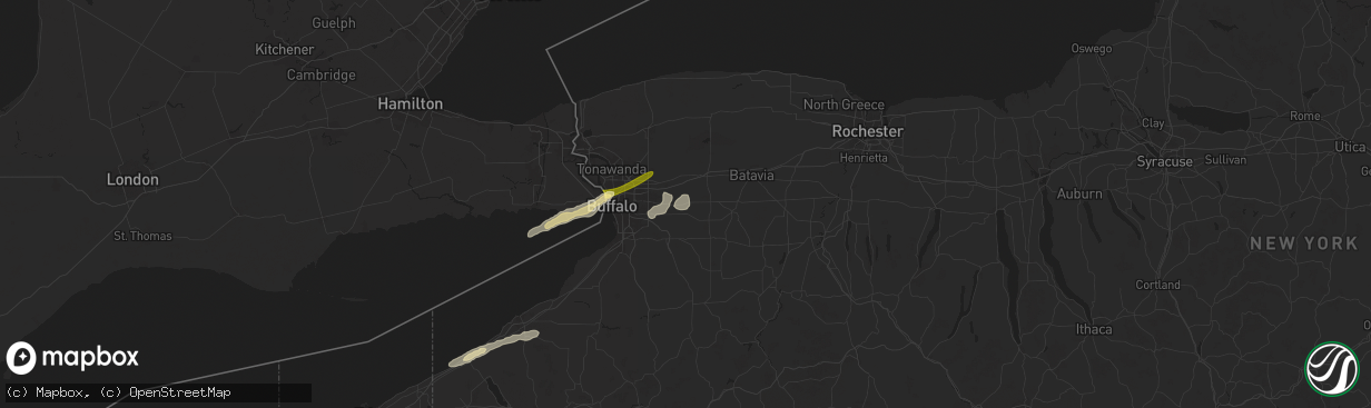 Hail map in Alden, NY on July 15, 2024