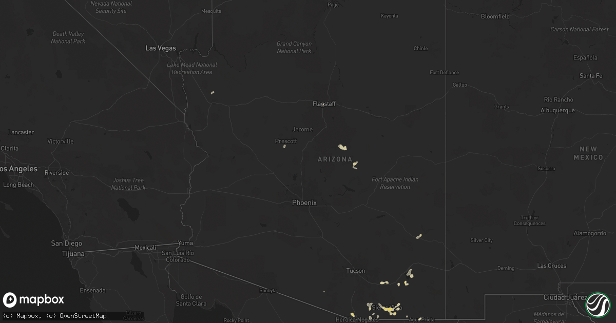 Hail map in Arizona on July 15, 2024