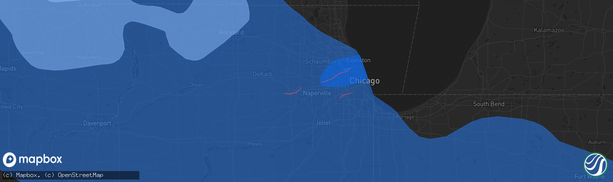 Hail map in Aurora, IL on July 15, 2024