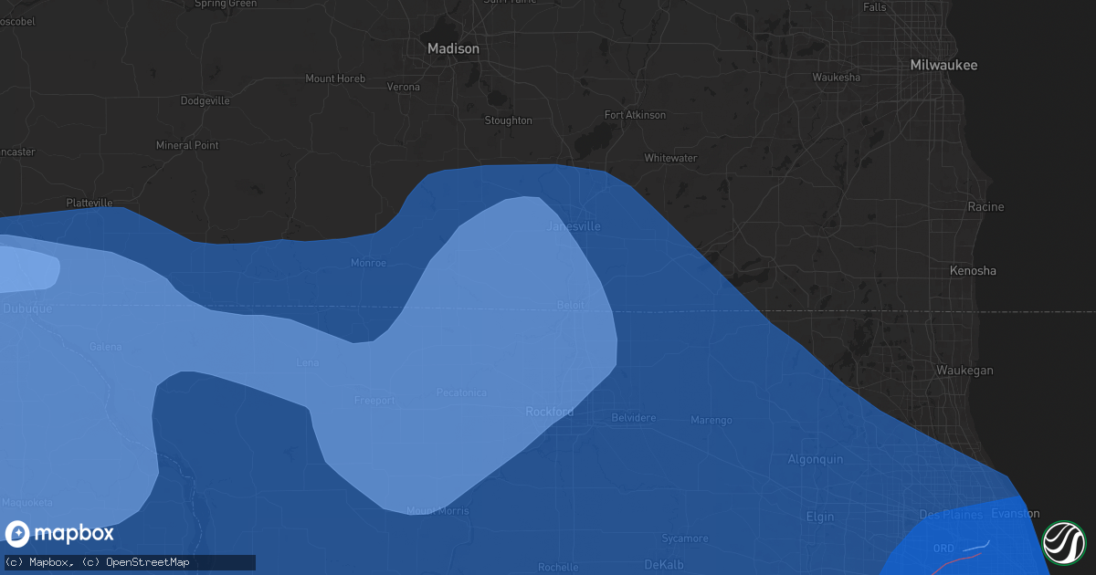 Hail map in Beloit, WI on July 15, 2024