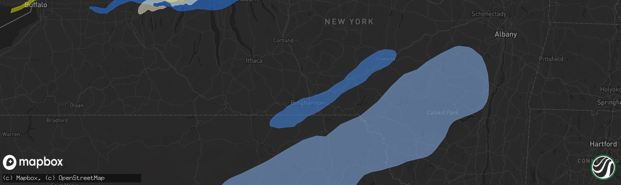 Hail map in Binghamton, NY on July 15, 2024