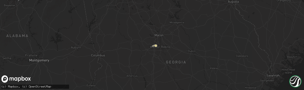 Hail map in Byron, GA on July 15, 2024