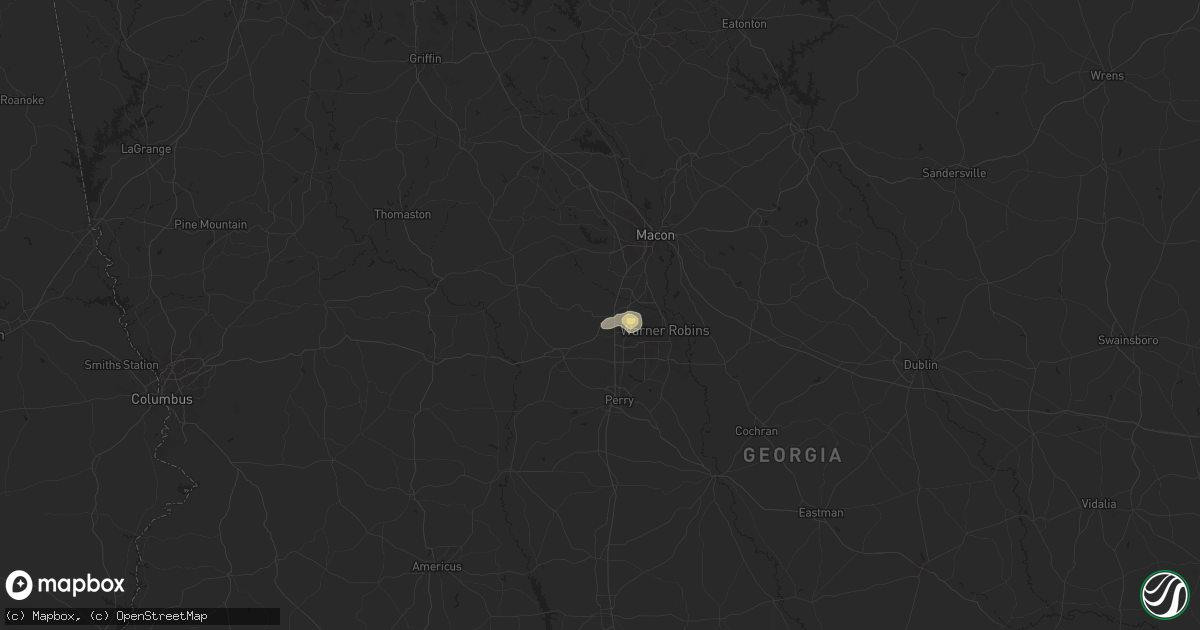 Hail map in Byron, GA on July 15, 2024