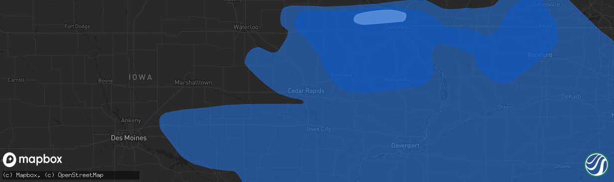 Hail map in Cedar Rapids, IA on July 15, 2024