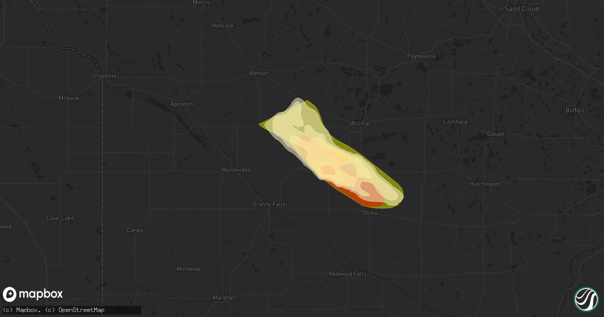 Hail map in Clara City, MN on July 15, 2024