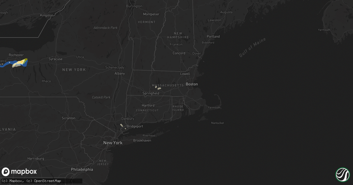 Hail map in Connecticut on July 15, 2024