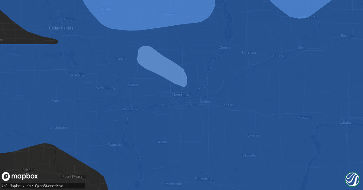 Hail map in Davenport, IA on July 15, 2024