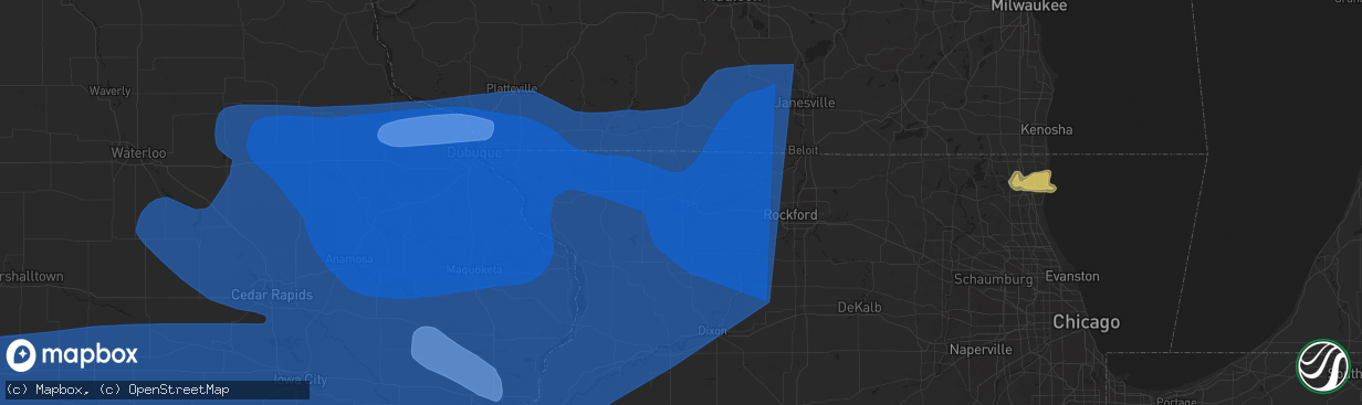 Hail map in Freeport, IL on July 15, 2024