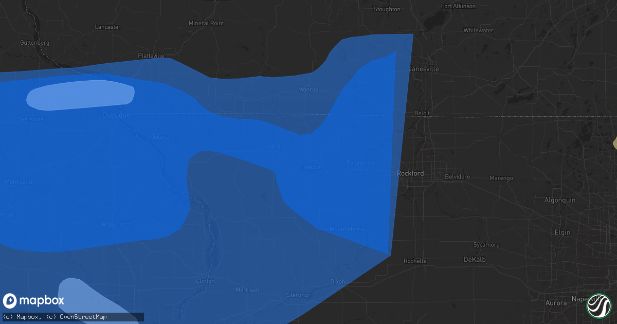Hail map in Freeport, IL on July 15, 2024