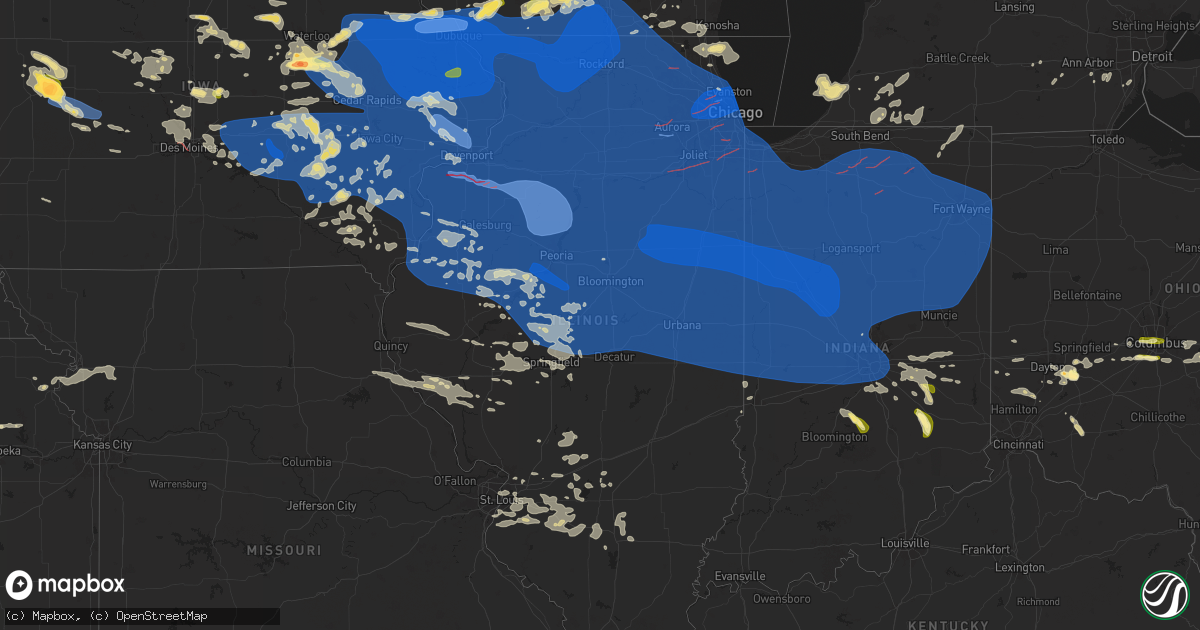 Hail Map in Illinois on July 15, 2024 - HailTrace