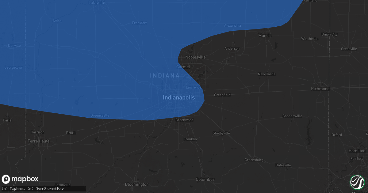 Hail map in Indianapolis, IN on July 15, 2024