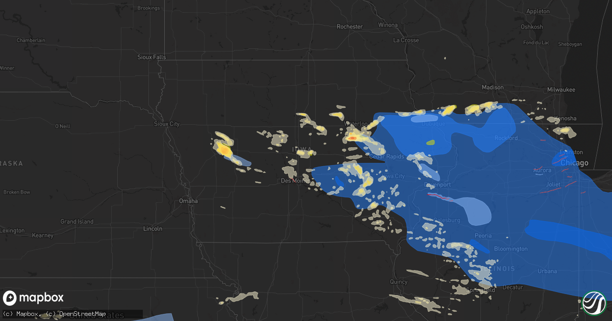 Hail map in Iowa on July 15, 2024