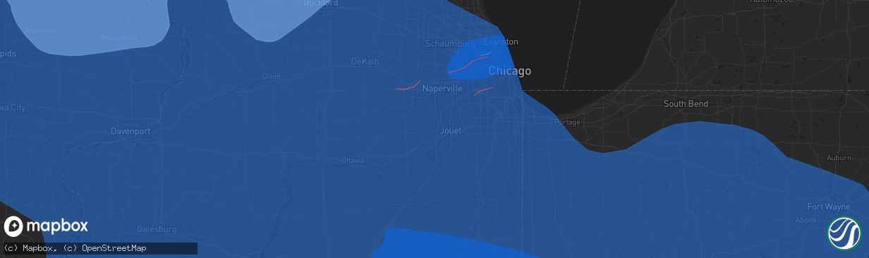 Hail map in Joliet, IL on July 15, 2024