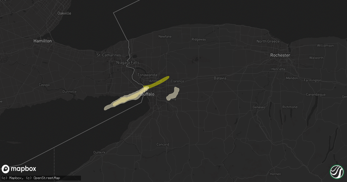 Hail map in Lancaster, NY on July 15, 2024
