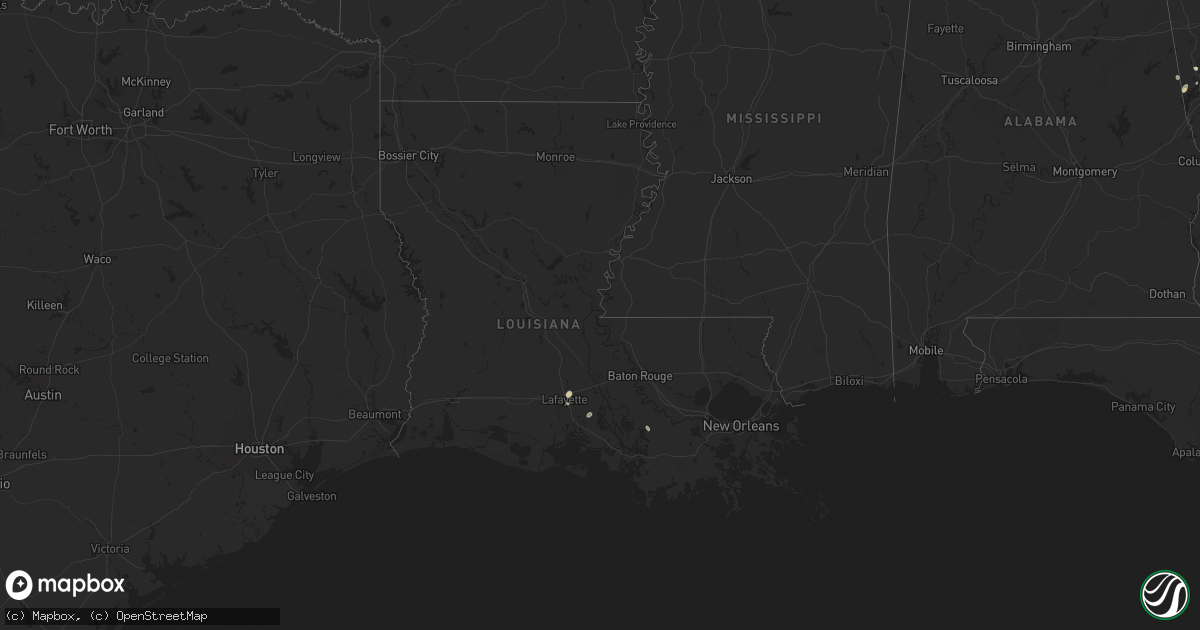 Hail map in Louisiana on July 15, 2024