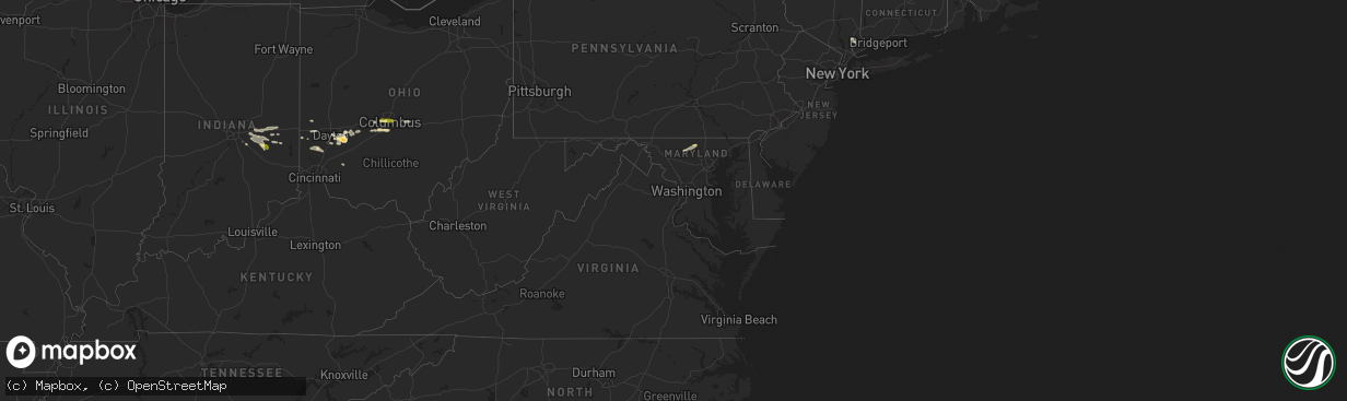 Hail map in Maryland on July 15, 2024