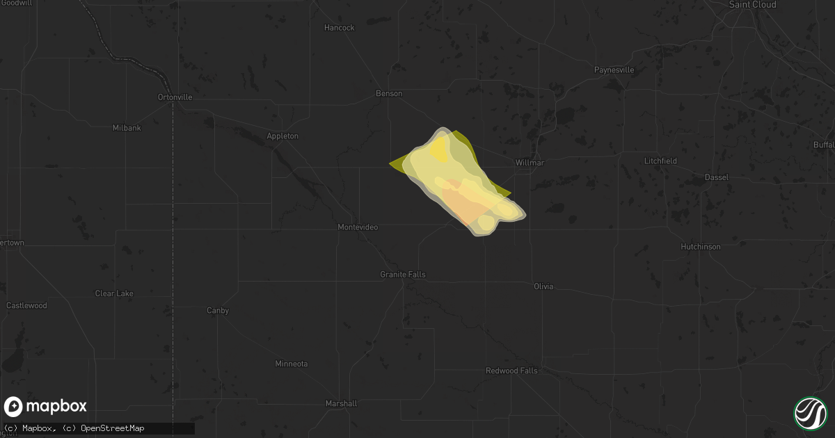 Hail map in Maynard, MN on July 15, 2024