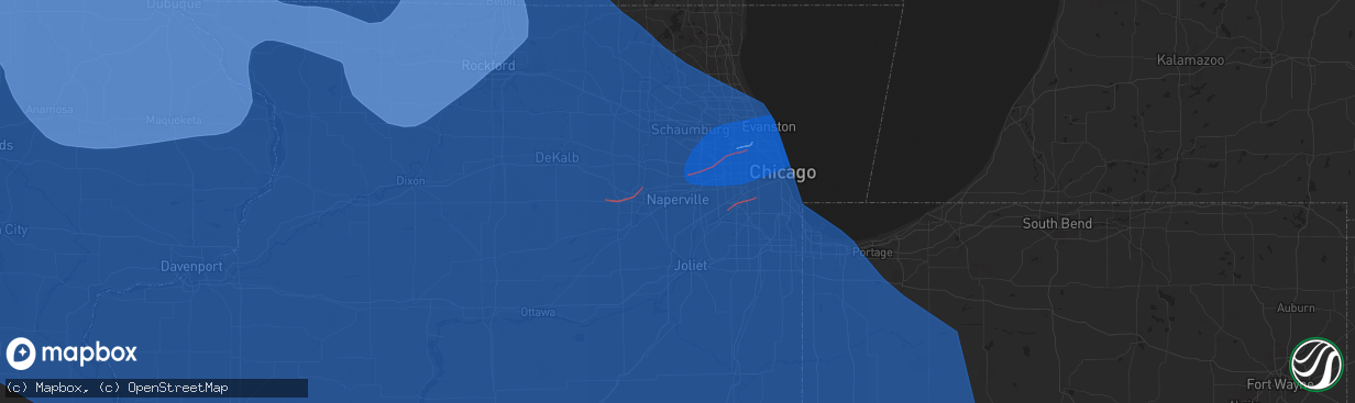 Hail map in Naperville, IL on July 15, 2024