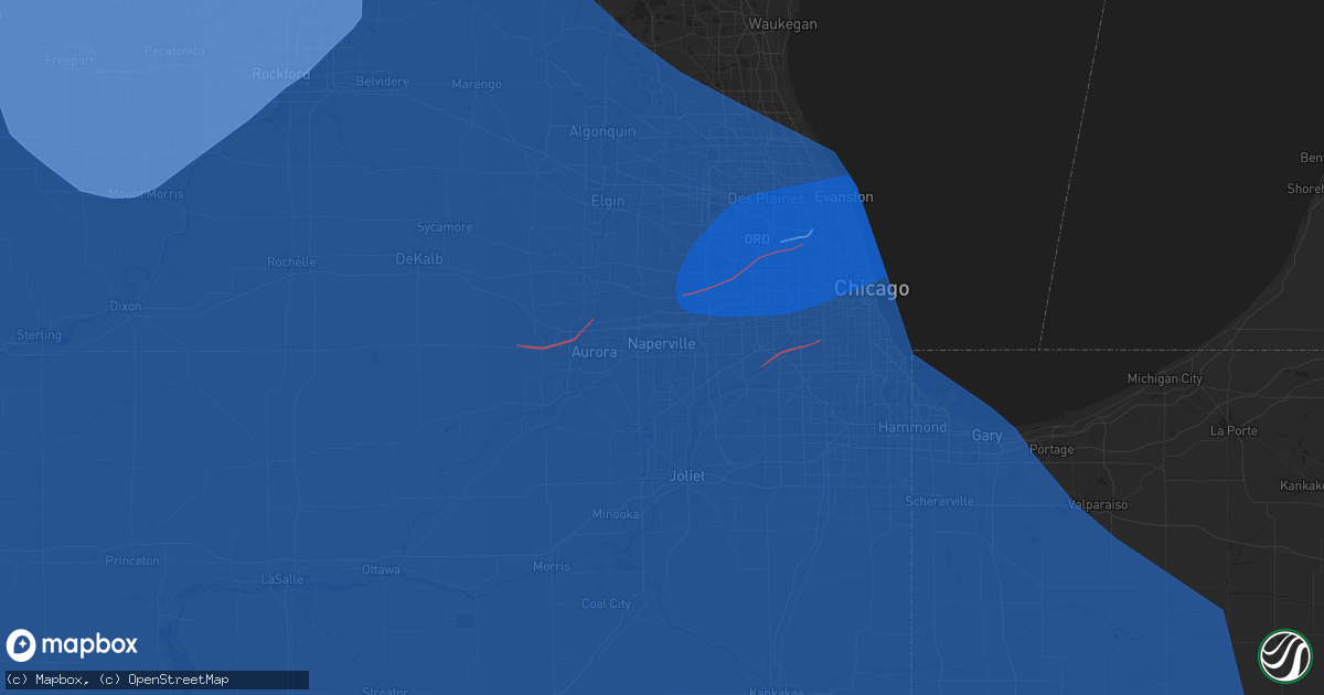Hail map in Naperville, IL on July 15, 2024