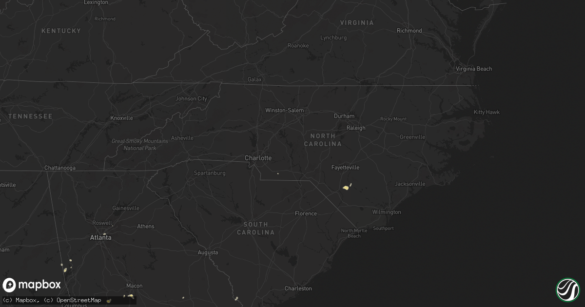Hail map in North Carolina on July 15, 2024