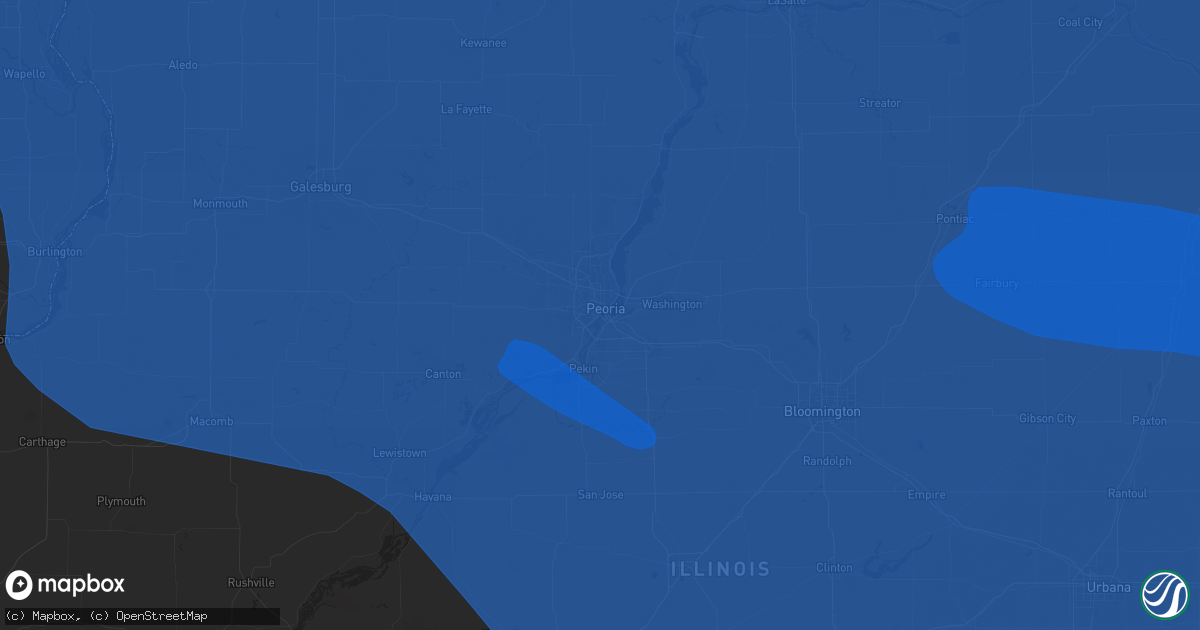 Hail map in Peoria, IL on July 15, 2024