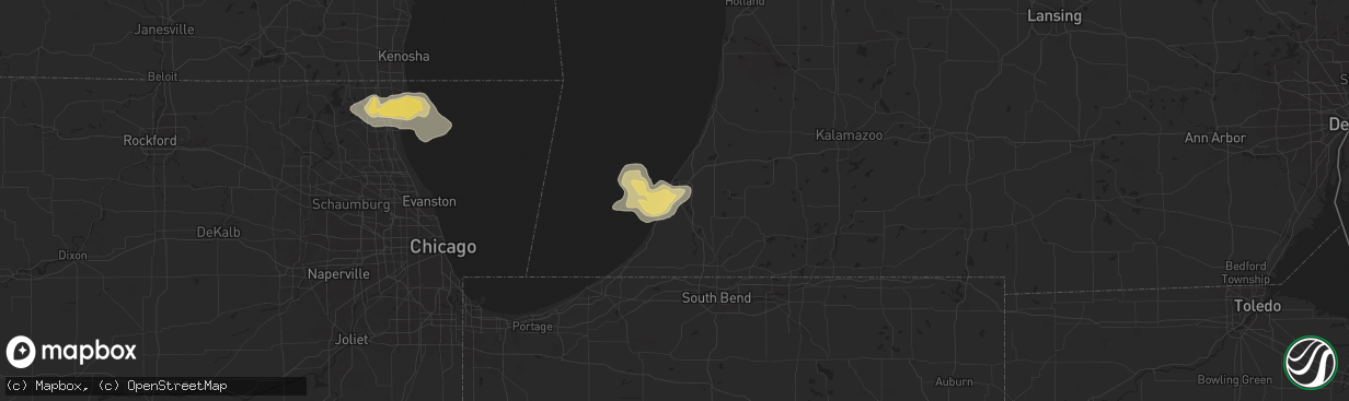 Hail map in Saint Joseph, MI on July 15, 2024