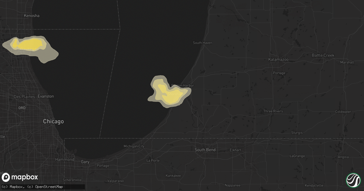 Hail map in Saint Joseph, MI on July 15, 2024