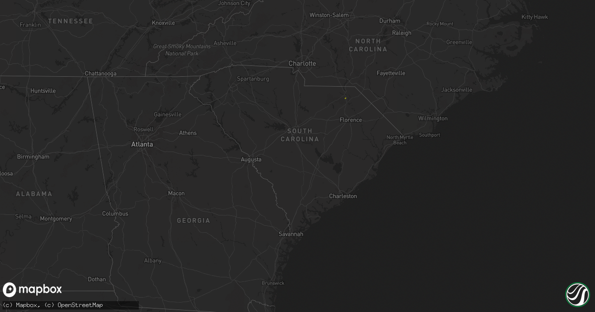 Hail map in South Carolina on July 15, 2024