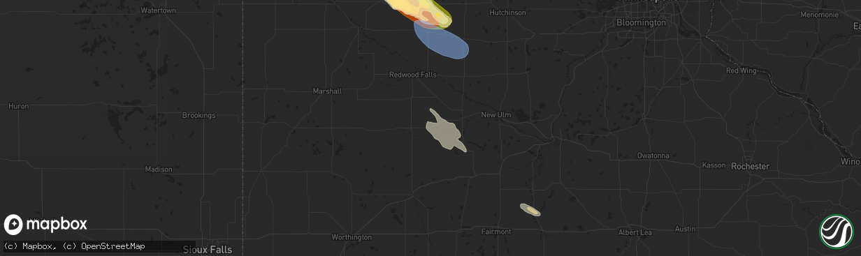 Hail map in Springfield, MN on July 15, 2024