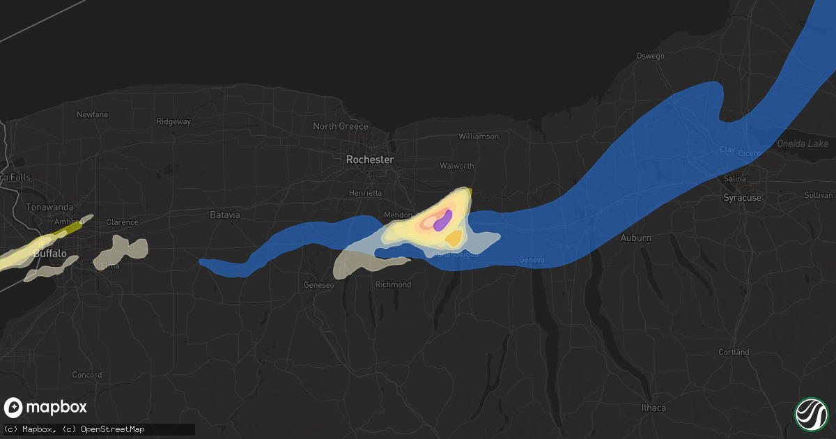 Hail map in Victor, NY on July 15, 2024