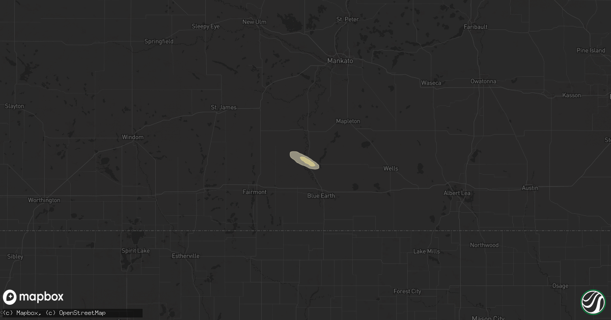 Hail map in Winnebago, MN on July 15, 2024