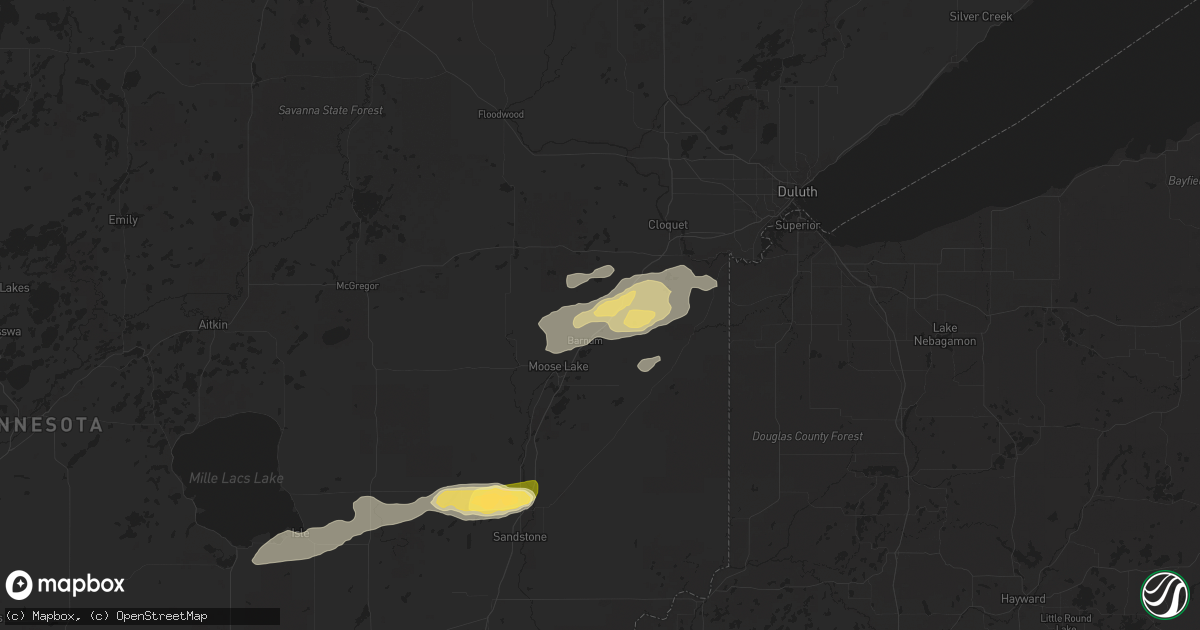 Hail map in Barnum, MN on July 15, 2025