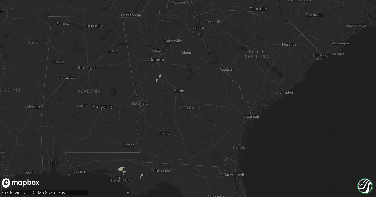 Hail map in Georgia on July 15, 2025
