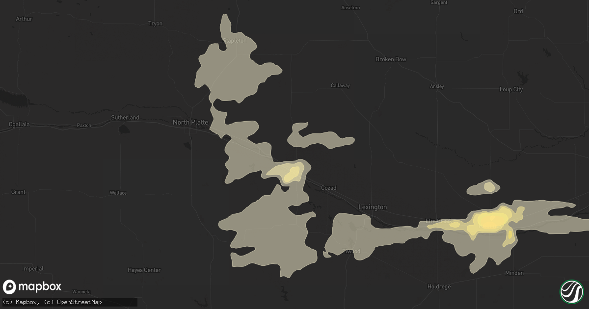 Hail map in Gothenburg, NE on July 15, 2025