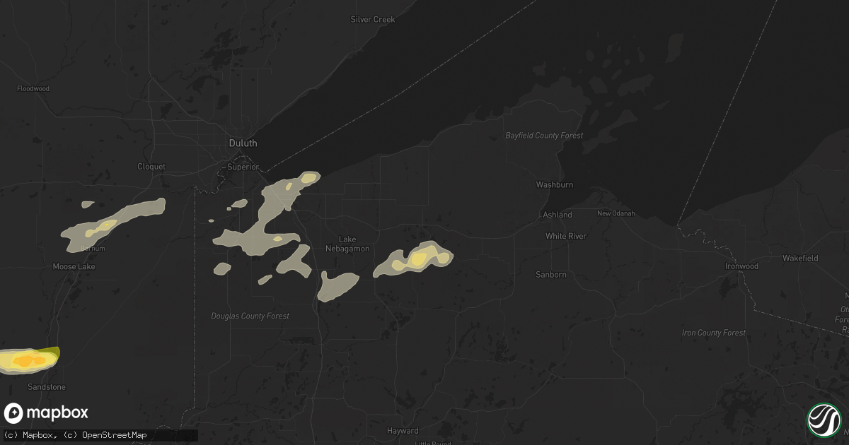 Hail map in Iron River, WI on July 15, 2025
