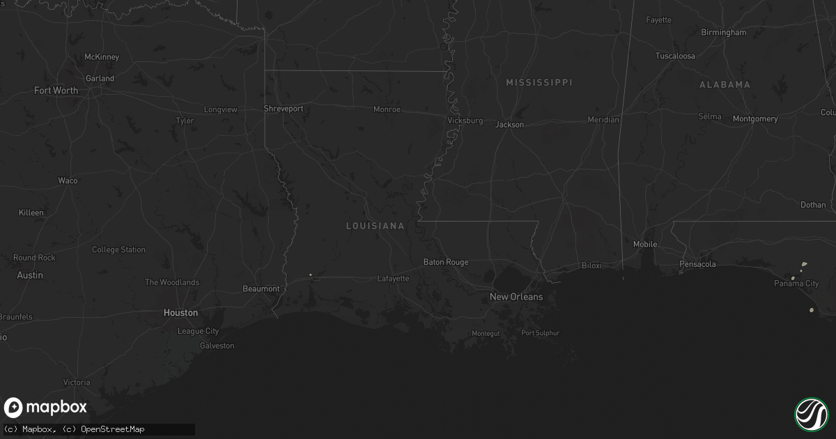 Hail map in Louisiana on July 15, 2025