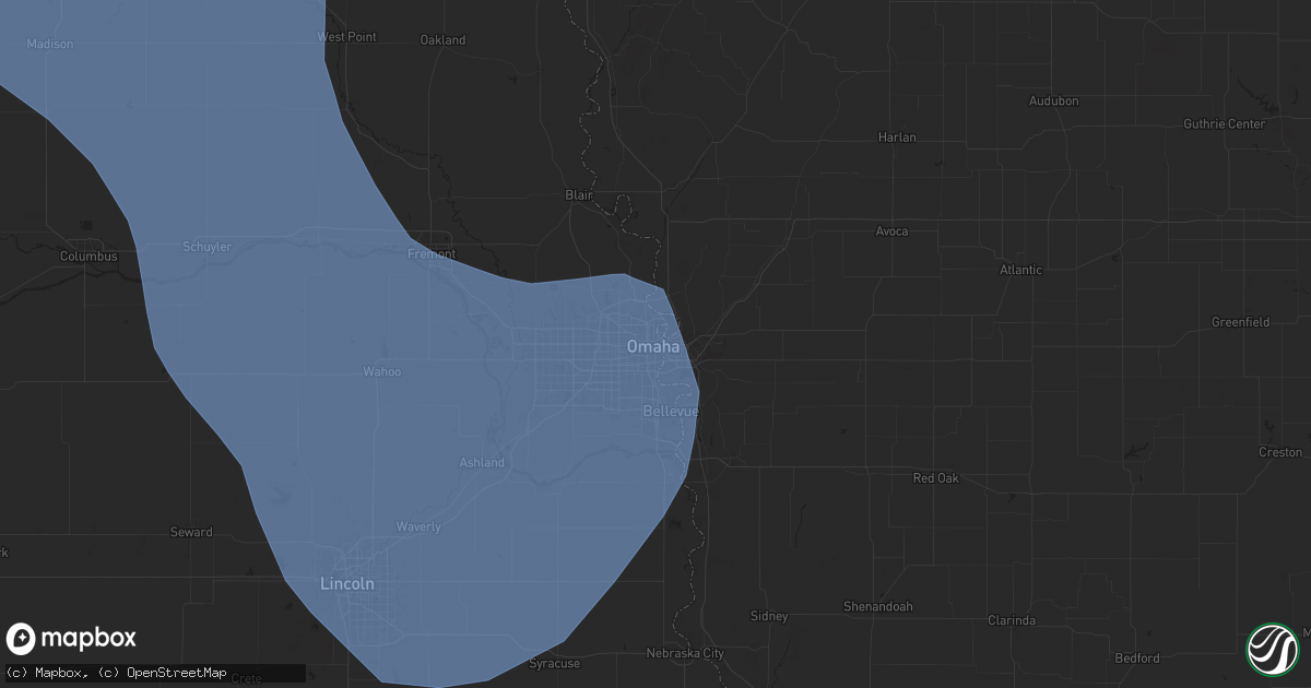 Hail map in Omaha, NE on July 15, 2025