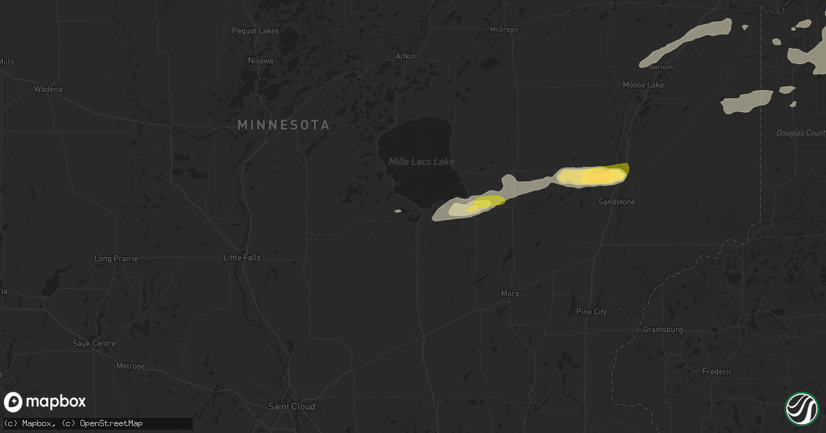 Hail map in Onamia, MN on July 15, 2025