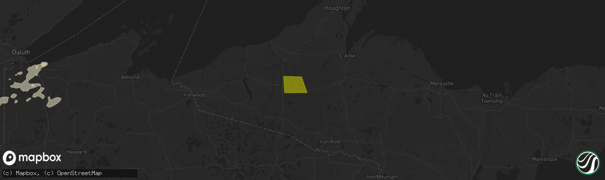 Hail map in Trout Creek, MI on July 15, 2025