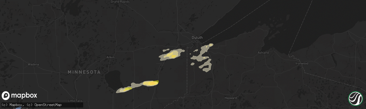 Hail map in Wrenshall, MN on July 15, 2025