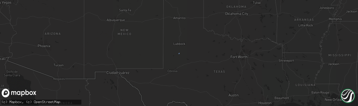 Hail map on July 15, 2025