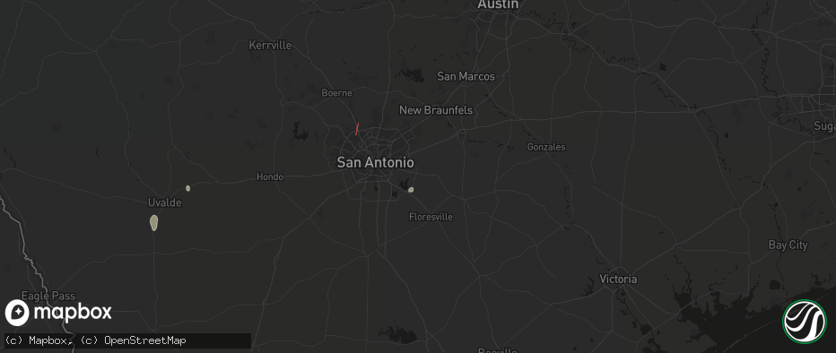 Hail map in Adkins, TX on July 15, 2026