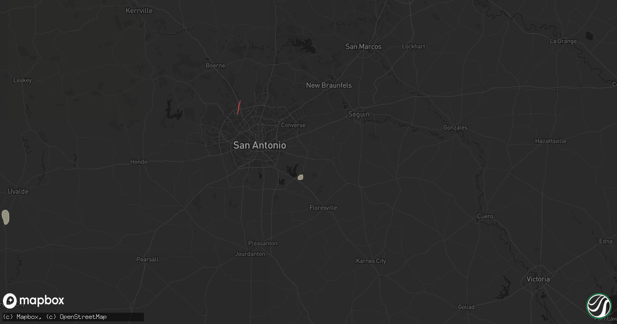 Hail map in Adkins, TX on July 15, 2026