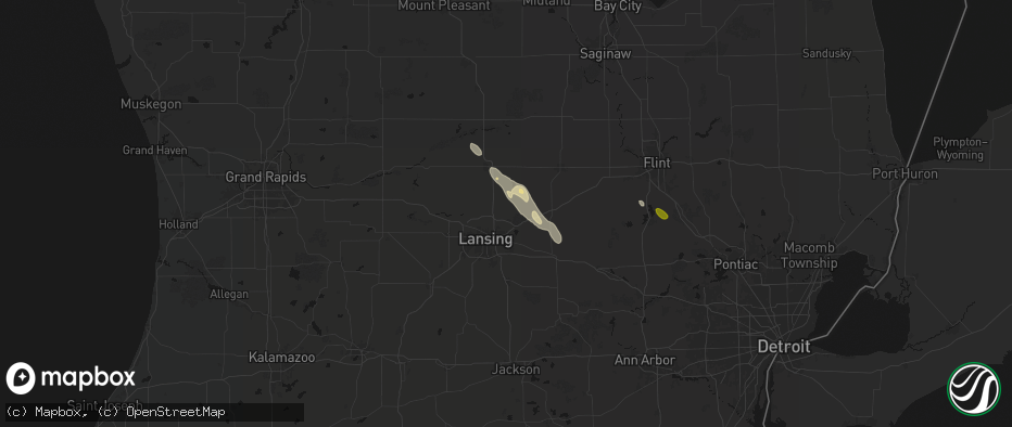 Hail map in Bath, MI on July 15, 2026