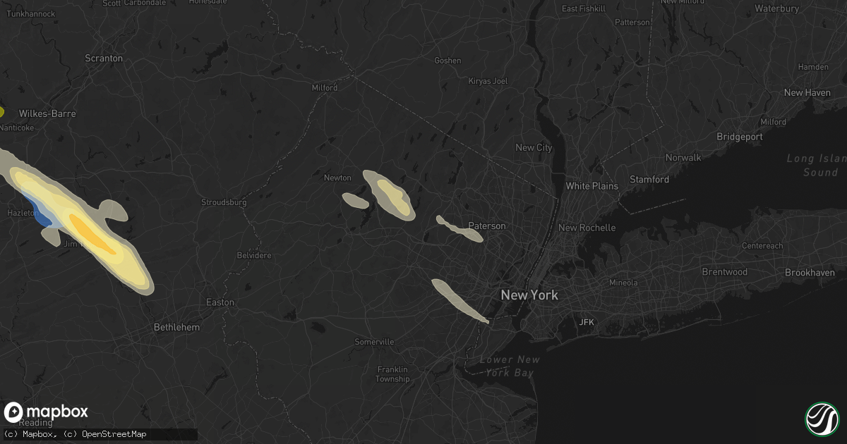Hail map in Boonton, NJ on July 15, 2026