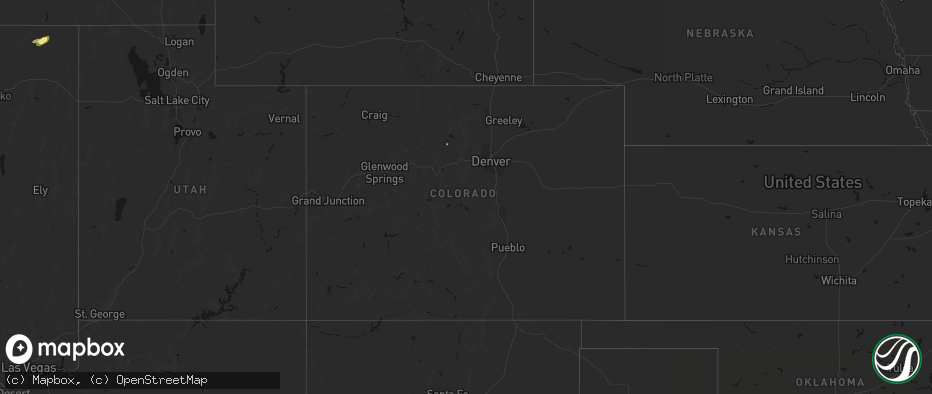 Hail map in Colorado on July 15, 2026