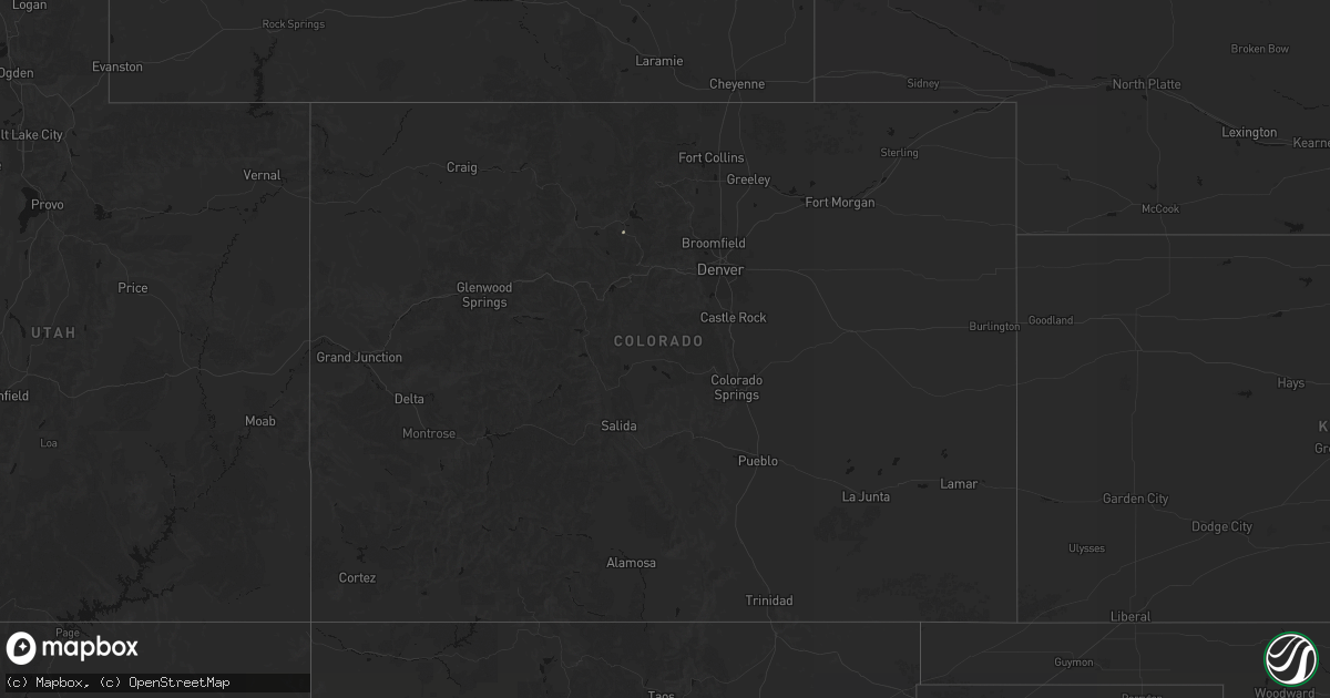 Hail map in Colorado on July 15, 2026