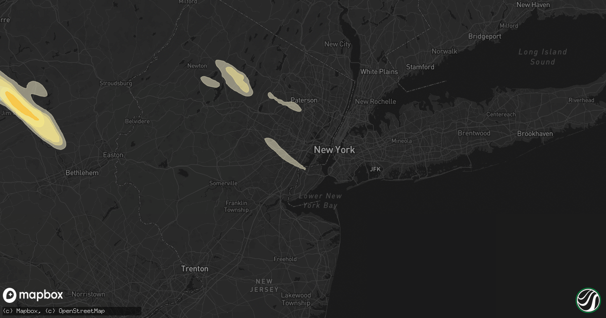 Hail map in Elizabeth, NJ on July 15, 2026