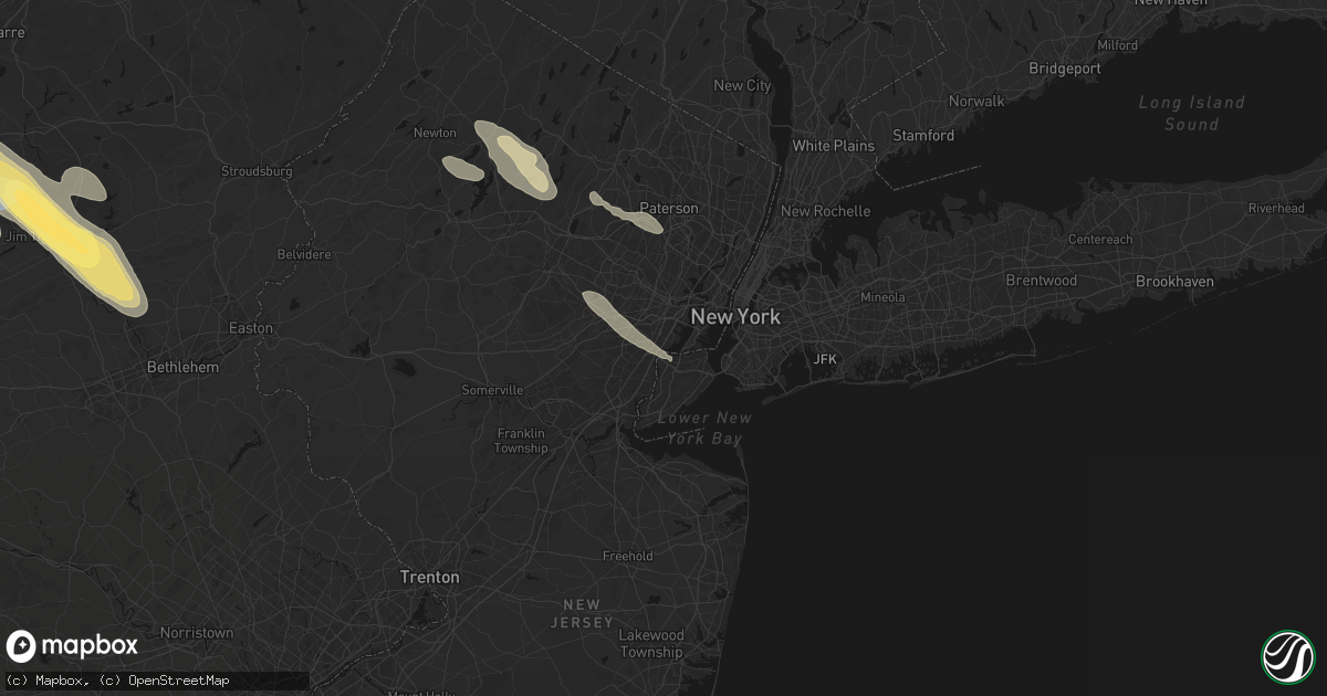 Hail map in Elizabethport, NJ on July 15, 2026